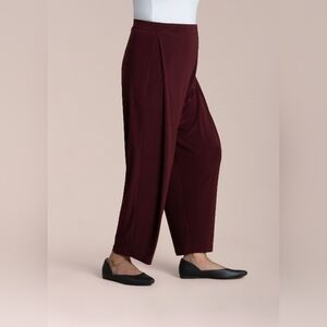 Sympli Burgundy Brown Taper Leg Pull On Ankle Pants 12